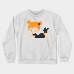 Halloween, Witch, Orange Hair, Trick Or Treat, Boo Crewneck Sweatshirt